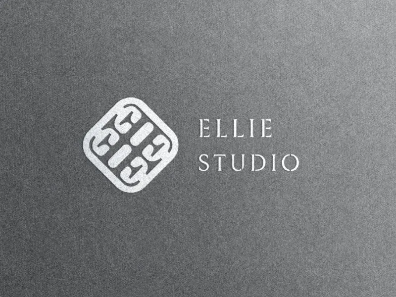 ELLIE STUDIO 設計識別:將品牌名稱「ELLIE」中的兩個E字加入mE(自我、自信)以及bEauty(美麗)總和成四個E去設計成一個圖標。