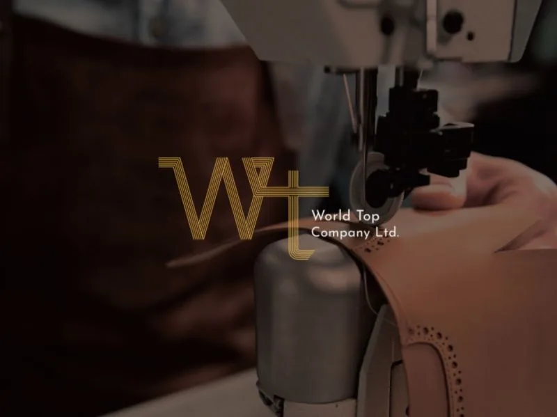品牌識別設計專案:World Top以簡寫WT做為Logo的主體,線條從左方開始延伸,無斷點連接至右方,如同皮帶一體成型、彈性柔軟多變的質地